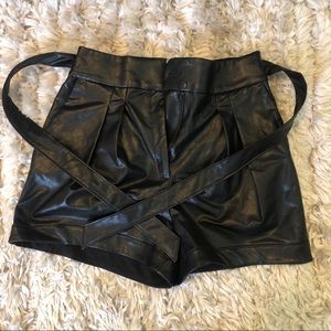 EXPRESS Black Vegan Leather Shorts